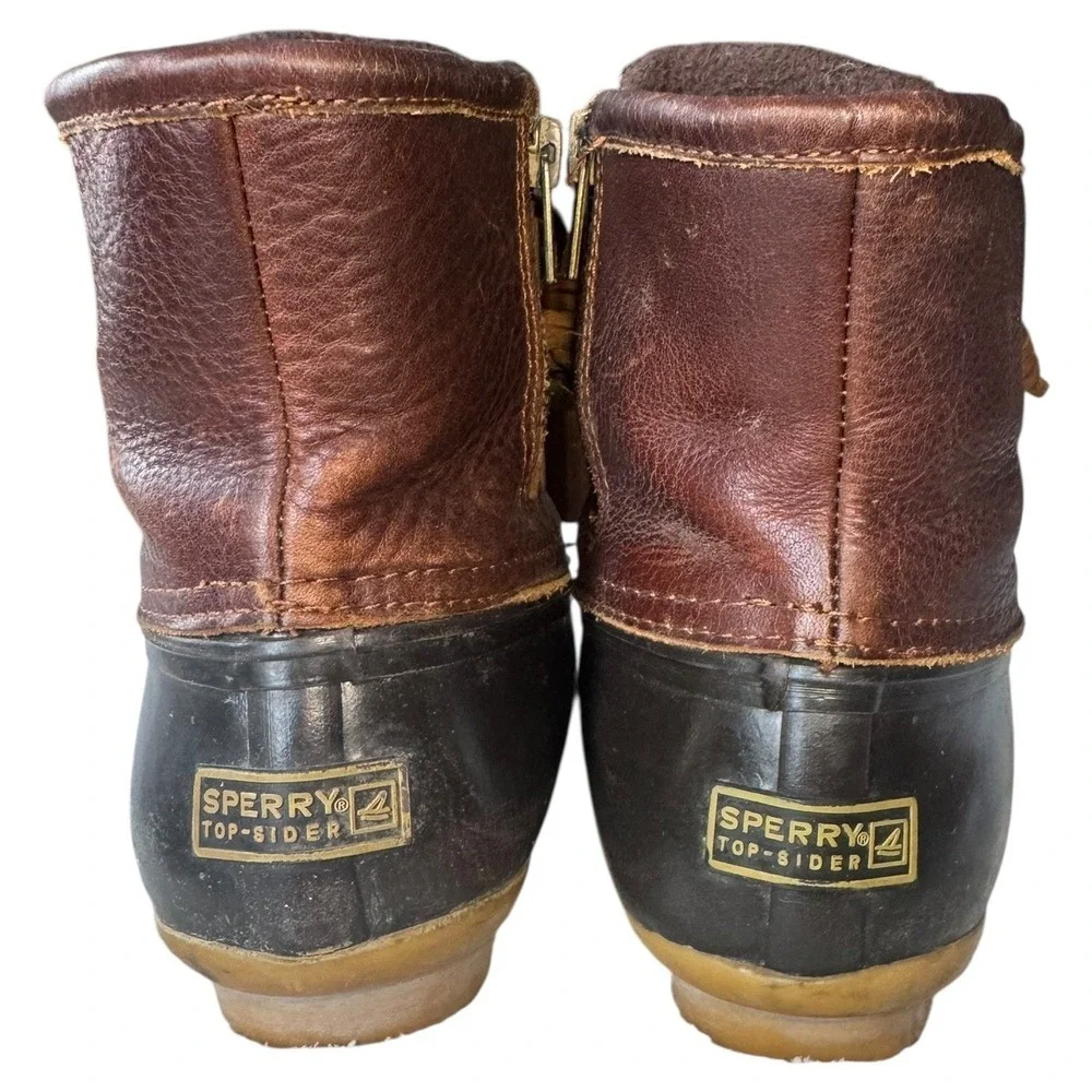 Sperry Top‎ Sider Women's Duck Boots Brown Leather Rubber Waterproof Size 6
